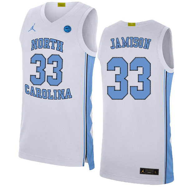 Antawn Jamison 33 White College Football Jersey football jersey product view 1