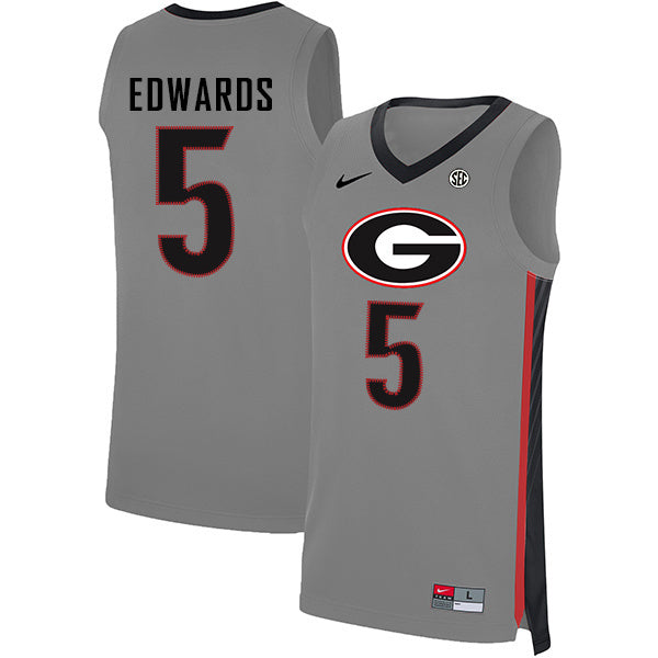 Anthony Edwards 5 V Collar Gray College Football Jersey football jersey product view 1