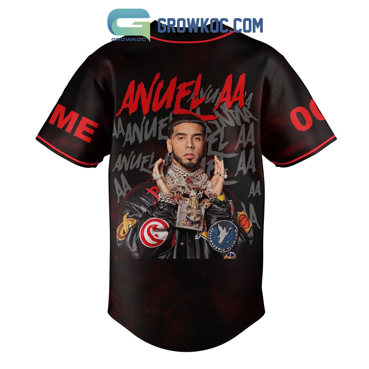 Anuel AA Legends Never Die Personalized Baseball Jersey baseball jersey product view 3