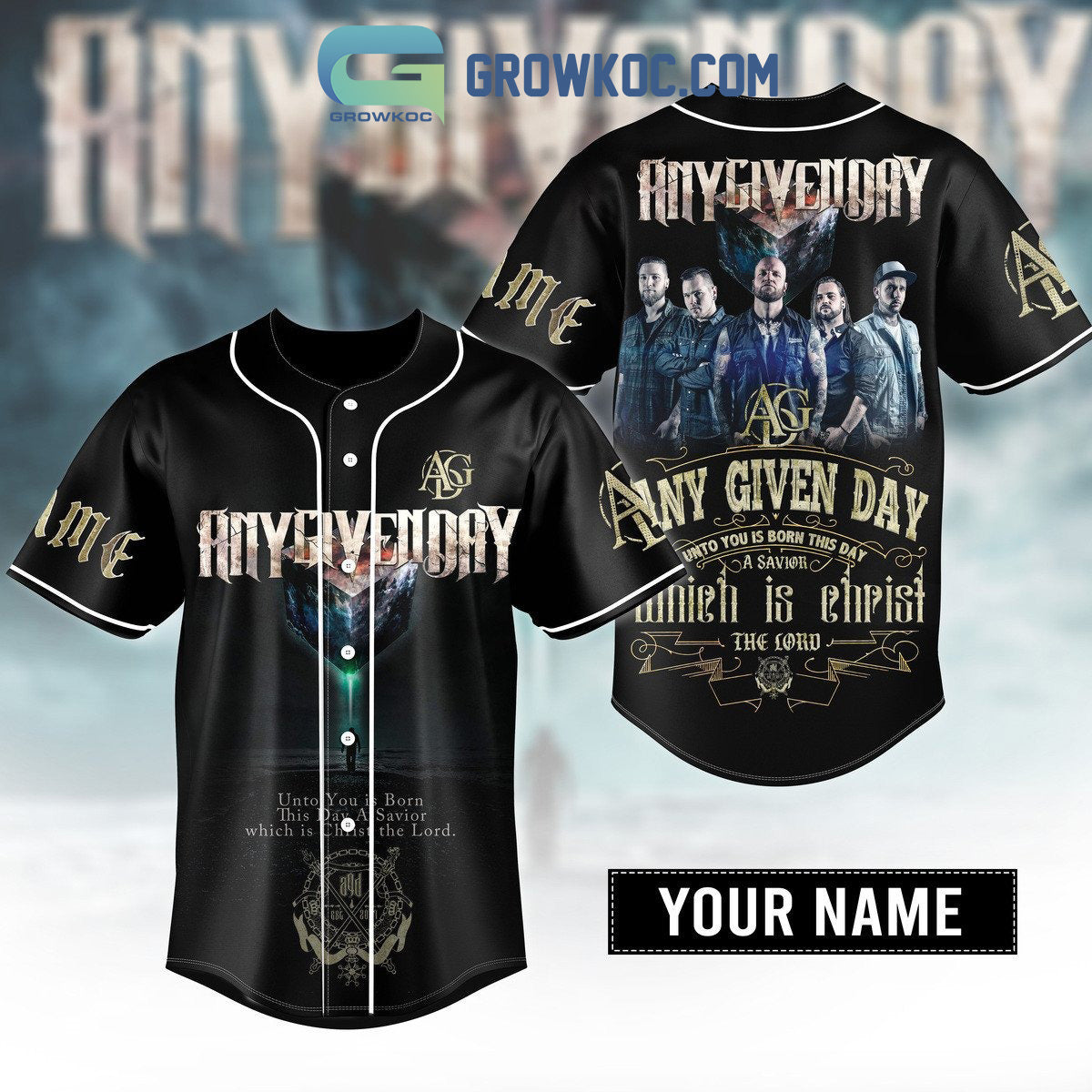 Any Given Day Unto You Is Born This Day A Savior Which Is Christ The Lord Personalized Baseball Jersey baseball jersey product view 1