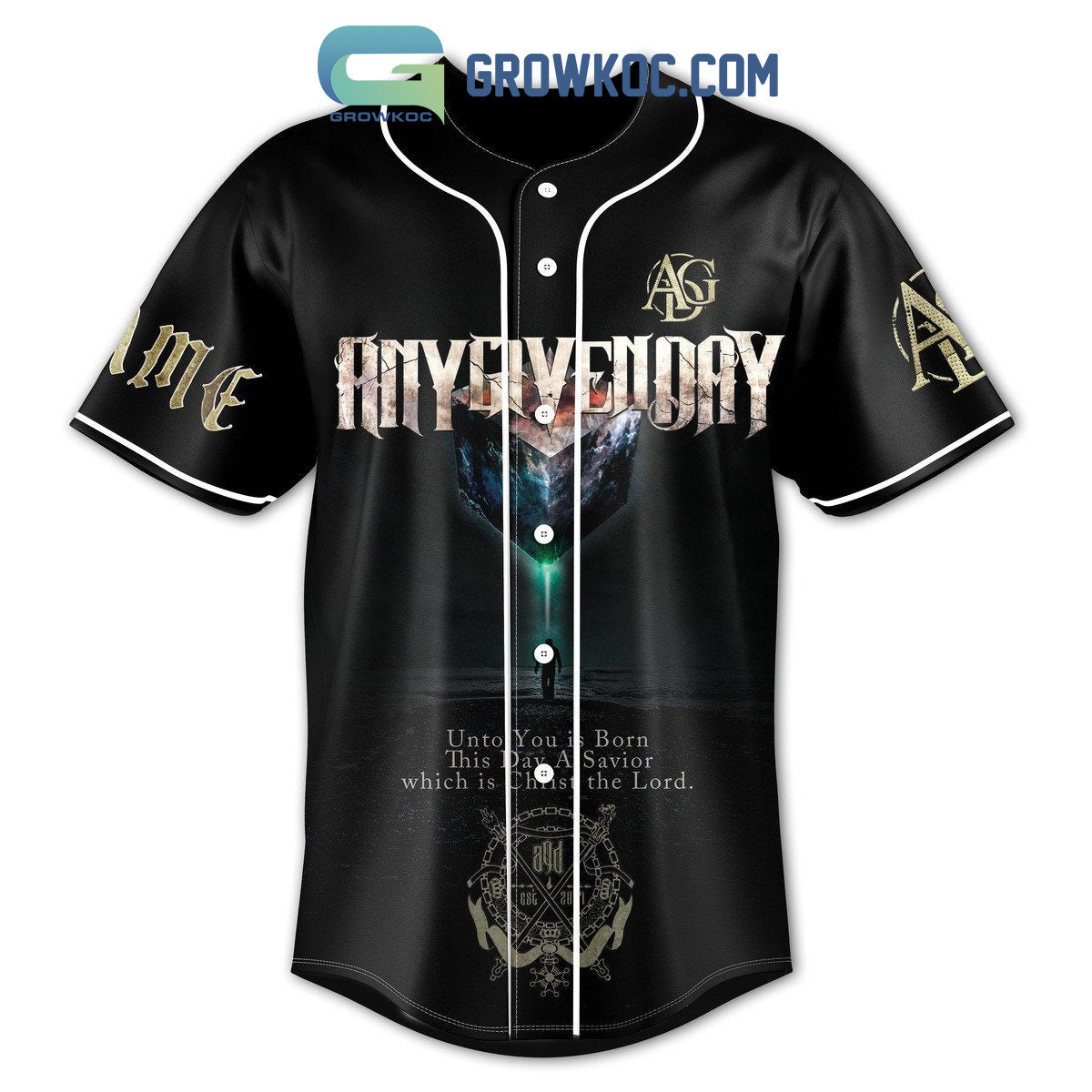 Any Given Day Unto You Is Born This Day A Savior Which Is Christ The Lord Personalized Baseball Jersey baseball jersey product view 2