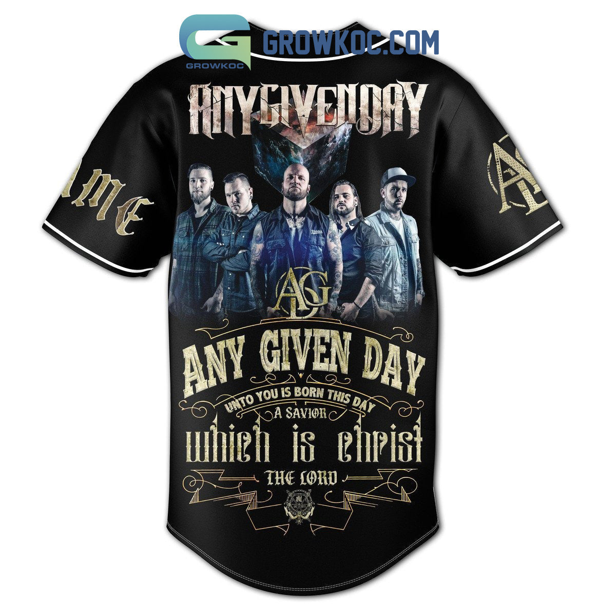 Any Given Day Unto You Is Born This Day A Savior Which Is Christ The Lord Personalized Baseball Jersey baseball jersey product view 3