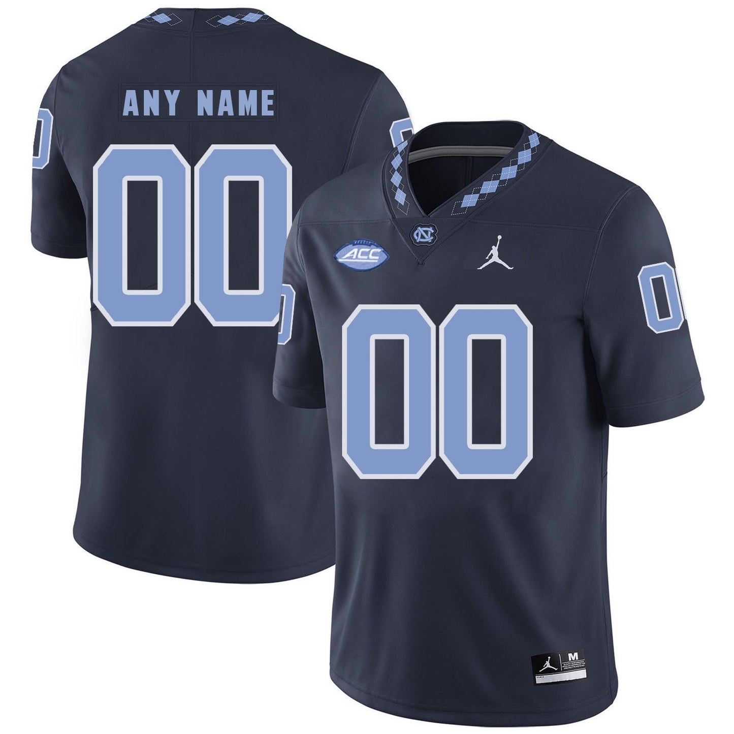 Any Name 00 Black College Football Jersey football jersey product view 1