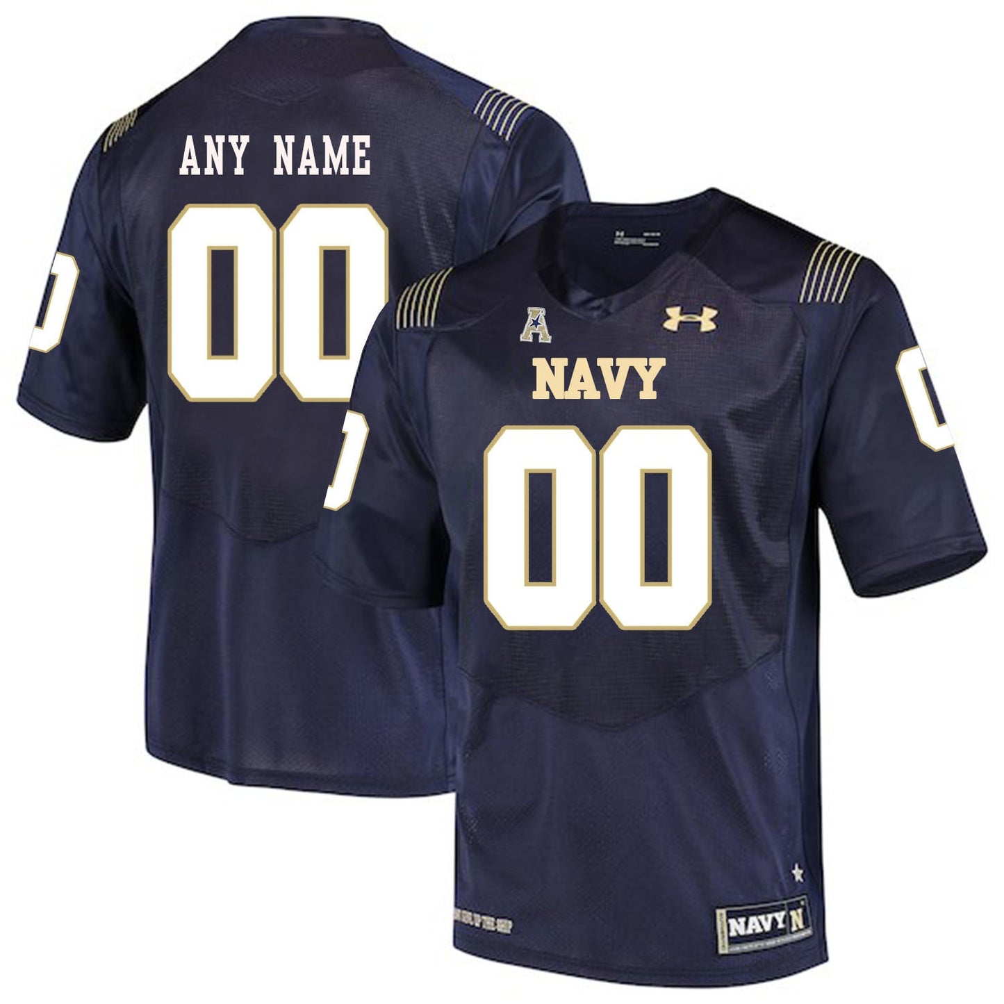 Any Name 00 Navy College Football Jersey football jersey product view 1