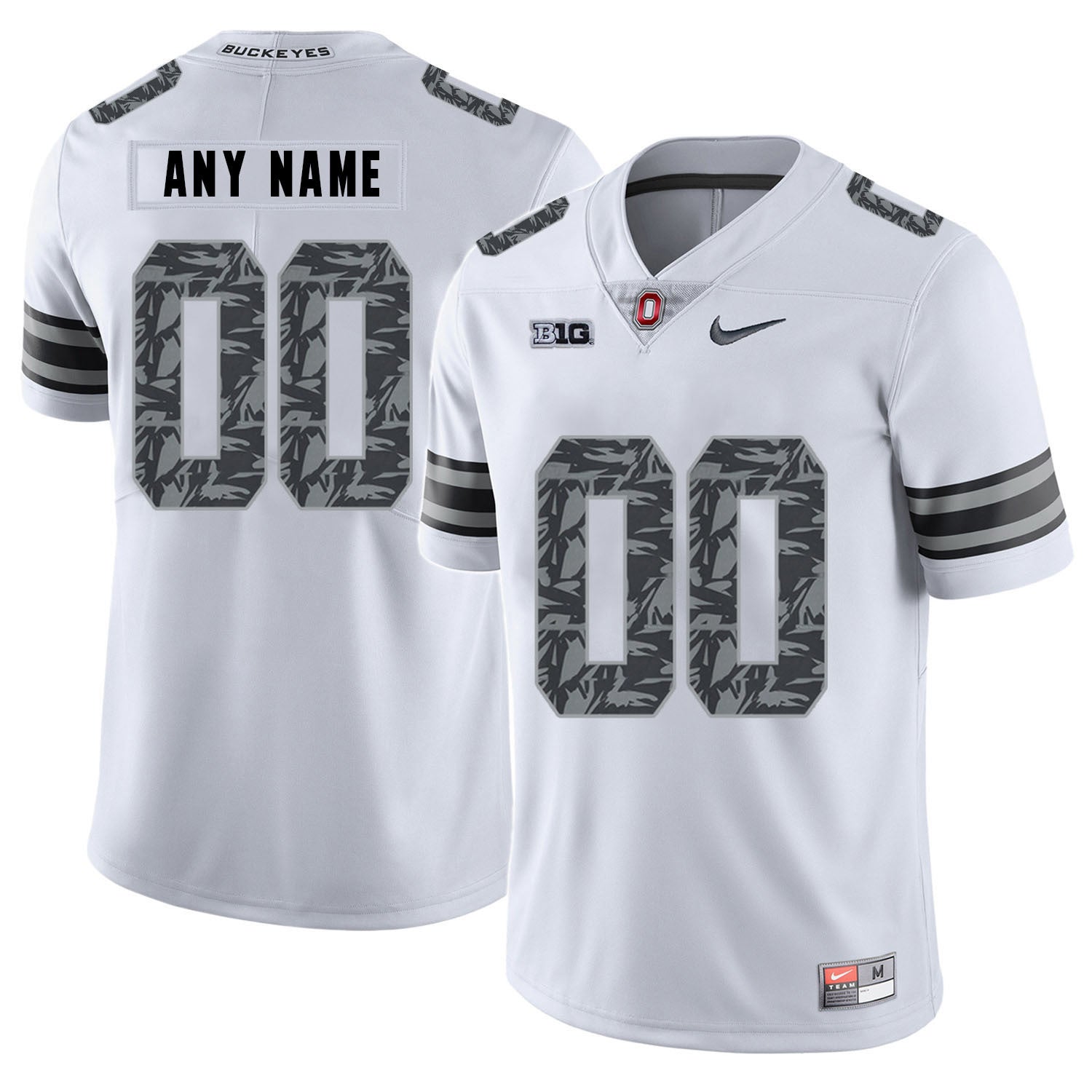 Any Name 00 Pattern White College Football Jersey football jersey product view 1