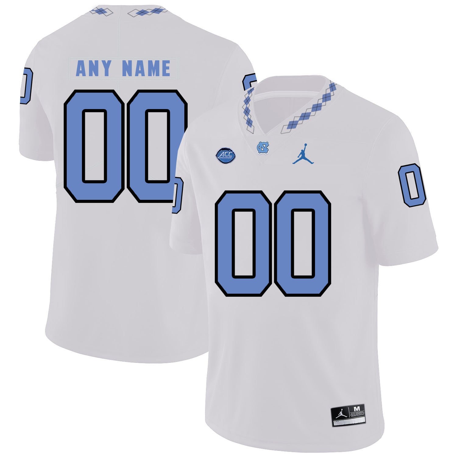 Any Name 00 White College Football Jersey football jersey product view 1