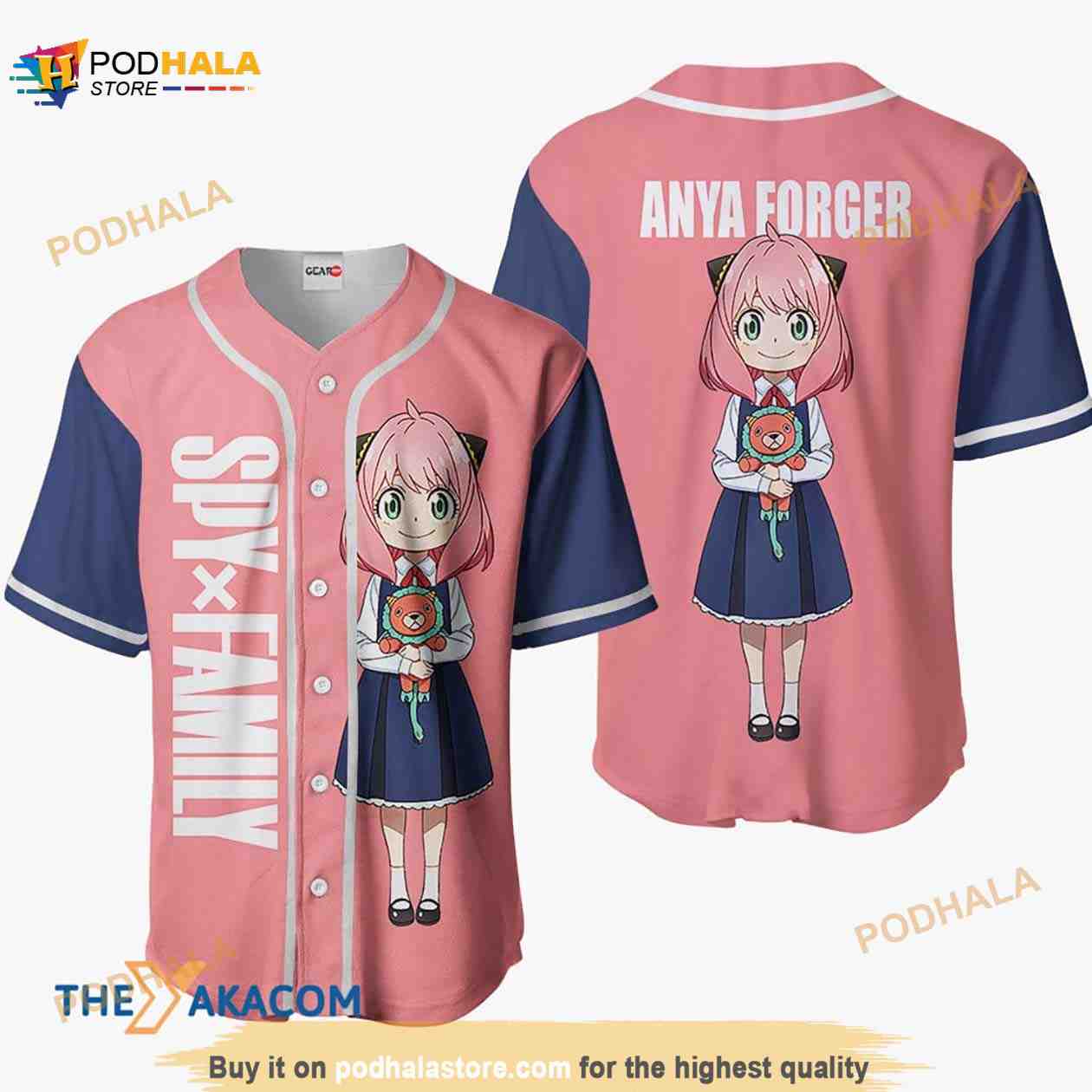 Anya Forger Spy X Family Anime Gift Christmas For Fan 3D Baseball Jersey Shirt baseball jersey product view 1