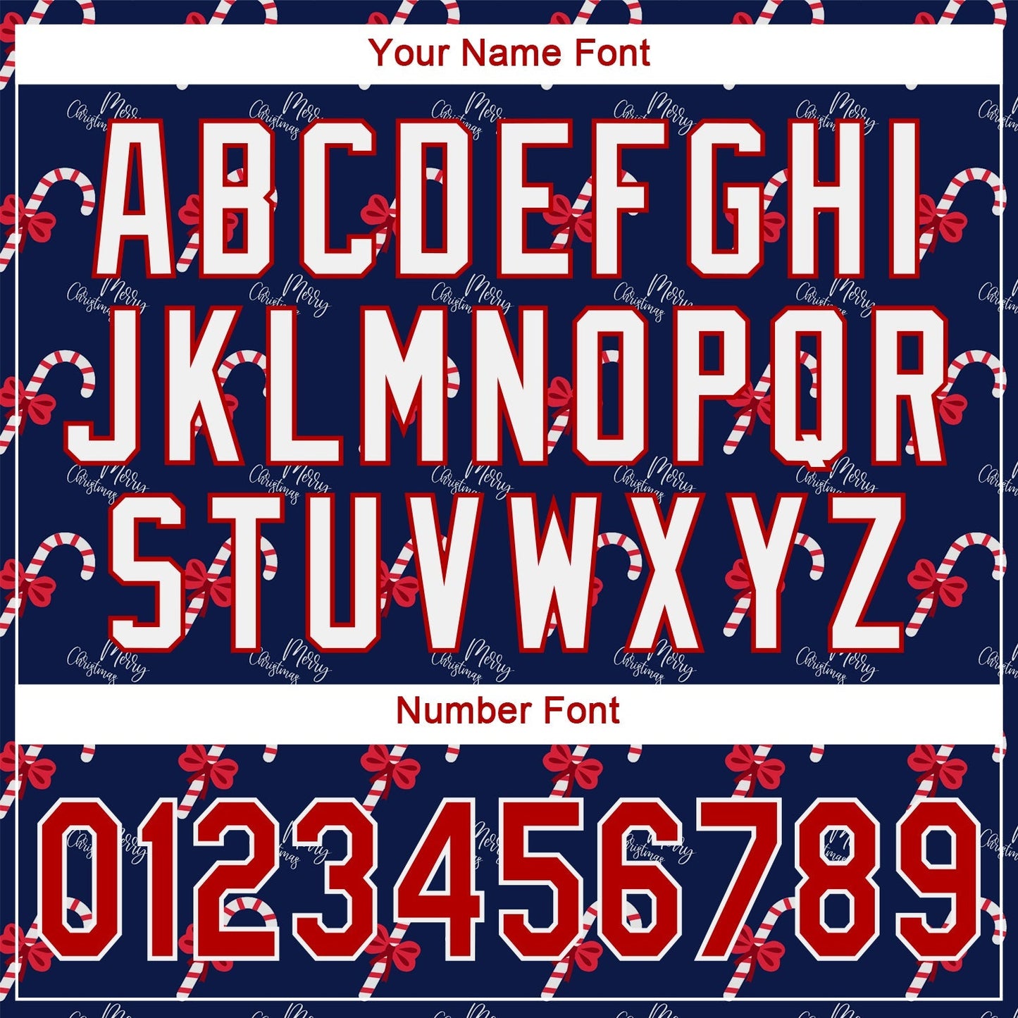 Custom Navy Red-White Christmas 3D Authentic Baseball Jersey baseball jersey product view 5