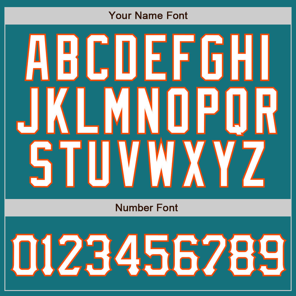Custom Teal Orange Pinstripe White-Orange Authentic Baseball Jersey baseball jersey product view 4