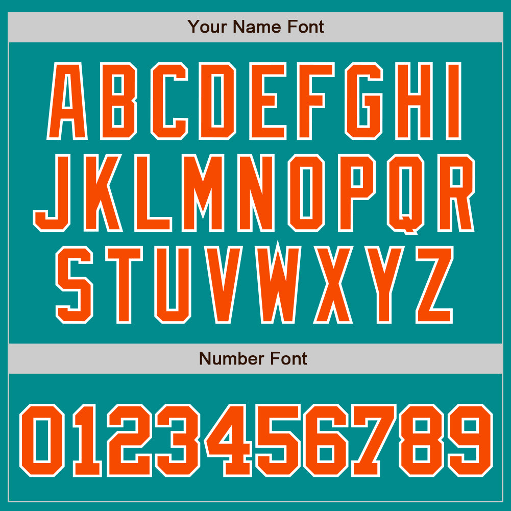 Custom Aqua Orange-White Authentic Baseball Jersey baseball jersey product view 5