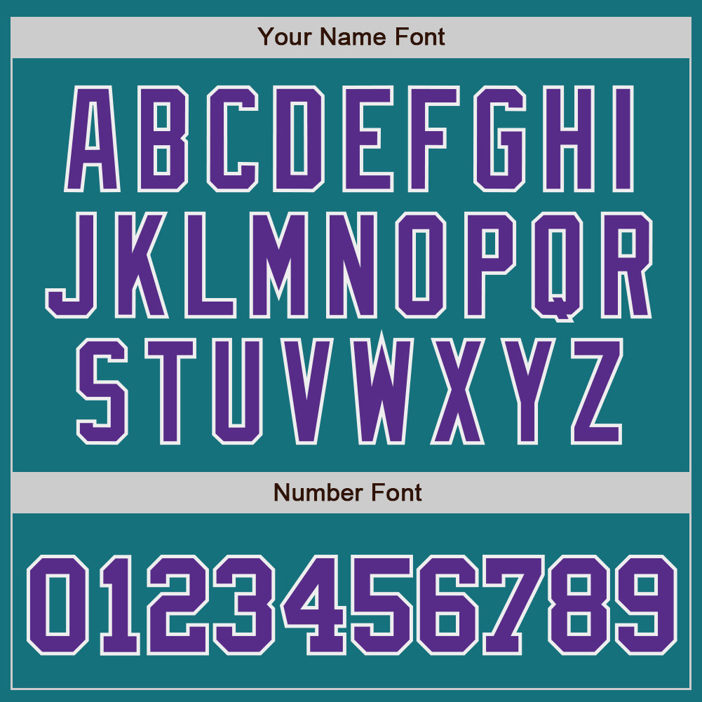 Custom Teal Purple-White Authentic Baseball Jersey baseball jersey product view 5