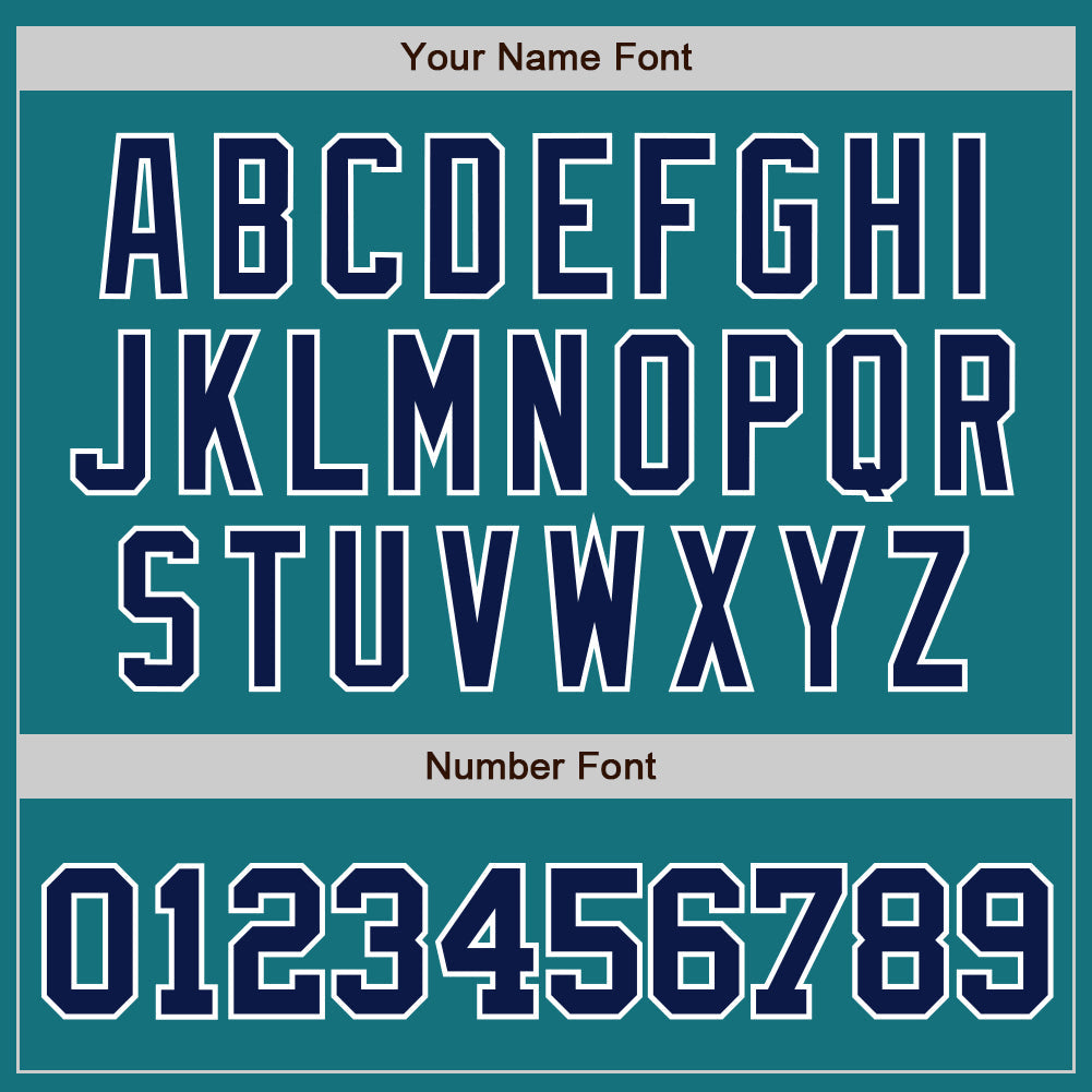 Custom Teal Navy-White Authentic Baseball Jersey baseball jersey product view 5
