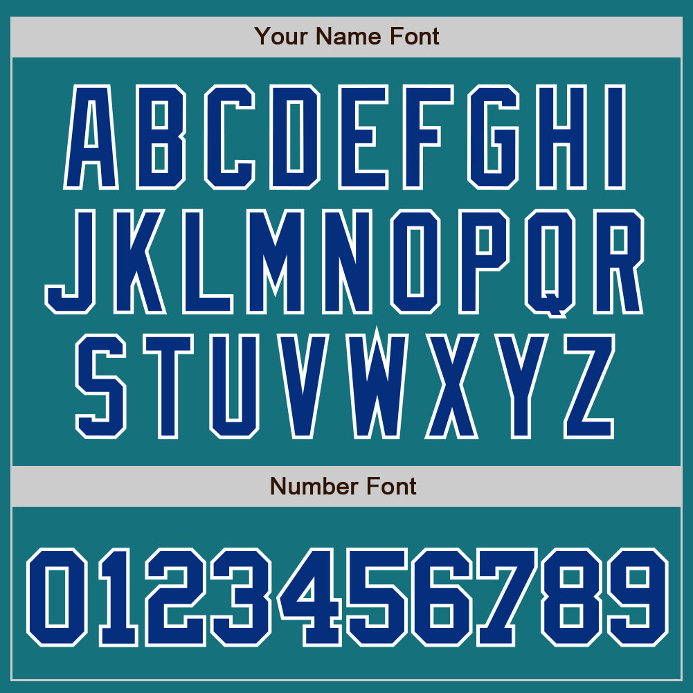Custom Teal Royal-White Authentic Baseball Jersey baseball jersey product view 5