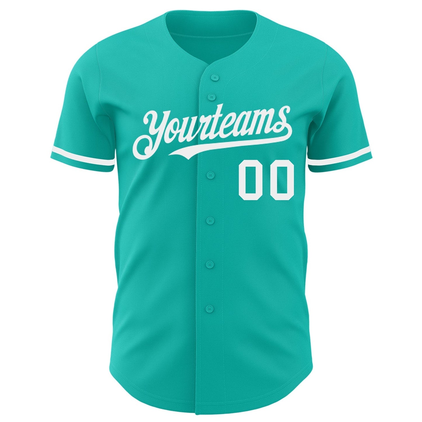 Custom Aqua White Authentic Baseball Jersey baseball jersey product view 2