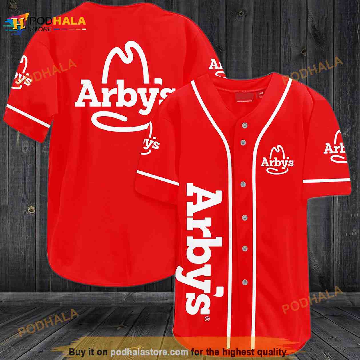 Arby’s 3D Baseball Jersey baseball jersey product view 1