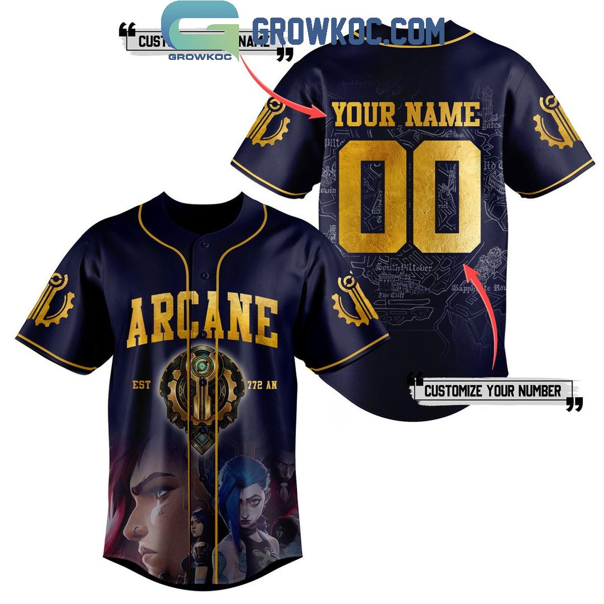 Arcane Est 772 AN Personalized Baseball Jersey baseball jersey product view 1