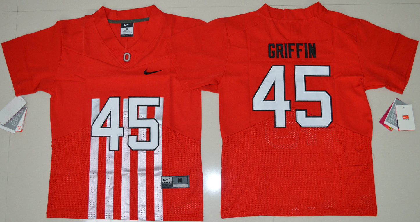Archie Griffin 45 Elite Red Youth College Football Jersey football jersey product view 1