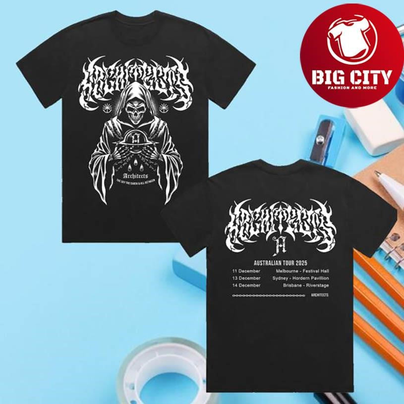 Architects Hands Off The Reaper Black Tour Two Sided Shirt Unisex T-shirt, Sweatshirt, Hoodie, Long Sleeve Tee - T-Shirt, Sweatshirt, Hoodie
