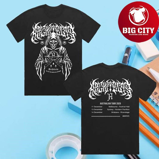 Architects Hands Off The Reaper Black Tour Two Sided Shirt Unisex T-shirt, Sweatshirt, Hoodie, Long Sleeve Tee - T-Shirt, Sweatshirt, Hoodie