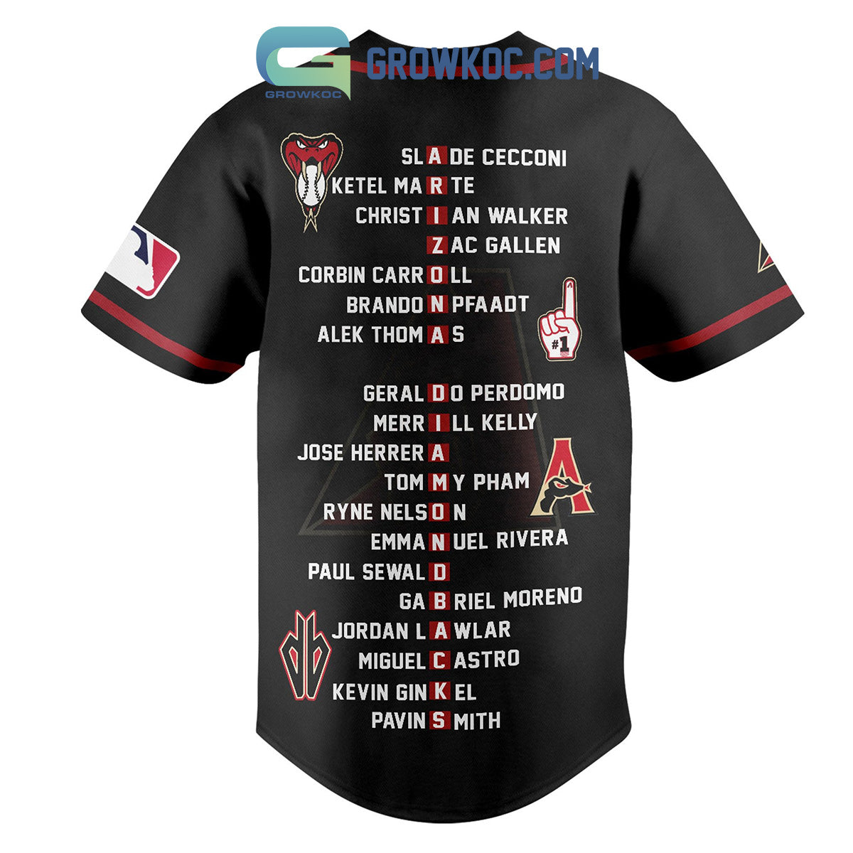 Arizona Diamondbacks World Series 2023 Champions Baseball Jersey baseball jersey product view 3