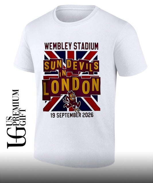 Arizona State Sun Devils London Game Wembley Stadium 2026 shirt Unisex T-shirt, Sweatshirt, Hoodie, Long Sleeve Tee - T-Shirt, Sweatshirt, Hoodie
