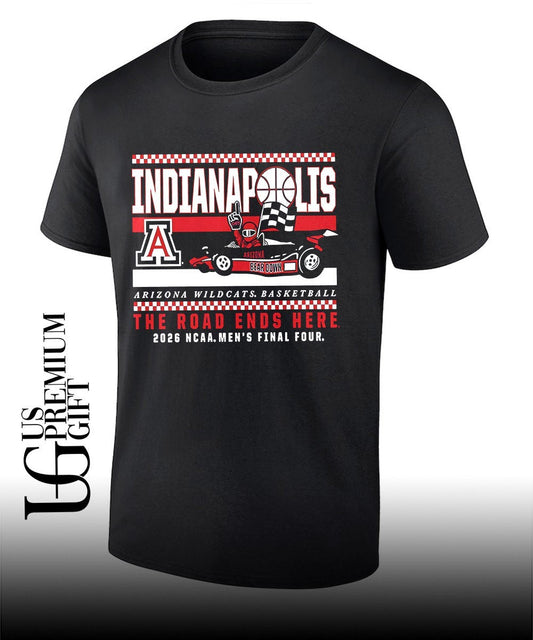 Arizona Wildcats 2026 NCAA Mens Final Four Bound The Road Ends Here shirt Unisex T-shirt, Sweatshirt, Hoodie, Long Sleeve Tee - T-Shirt, Sweatshirt, Hoodie