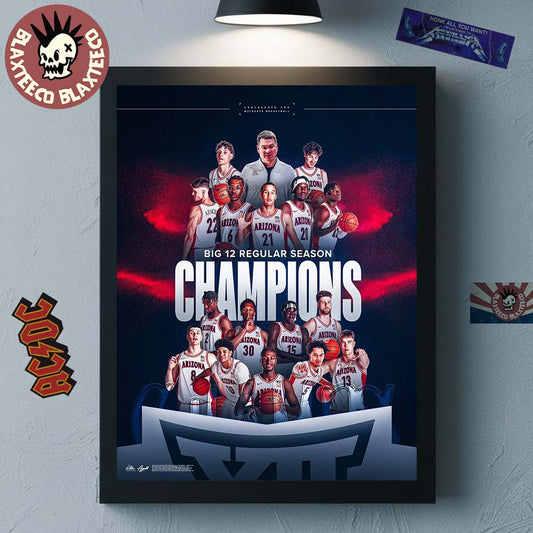 Arizona Wildcats Mens Basketball 2026 Big 12 Conference Regular Season Champions Home Decor Poster Canvas - T-Shirt, Sweatshirt, Hoodie