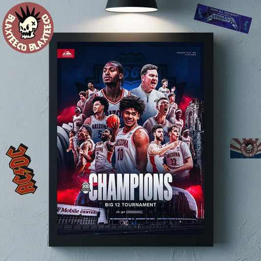 Arizona Wildcats Mens Basketball 2026 Big 12 Tournament Champions Home Decor Poster Canvas - T-Shirt, Sweatshirt, Hoodie