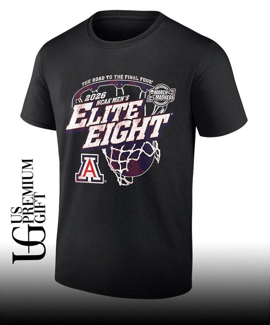 Arizona Wildcats Mens Basketball Elite Eight NCAA The Road To The Final Four 2026 shirt Unisex T-shirt, Sweatshirt, Hoodie, Long Sleeve Tee - T-Shirt, Sweatshirt, Hoodie