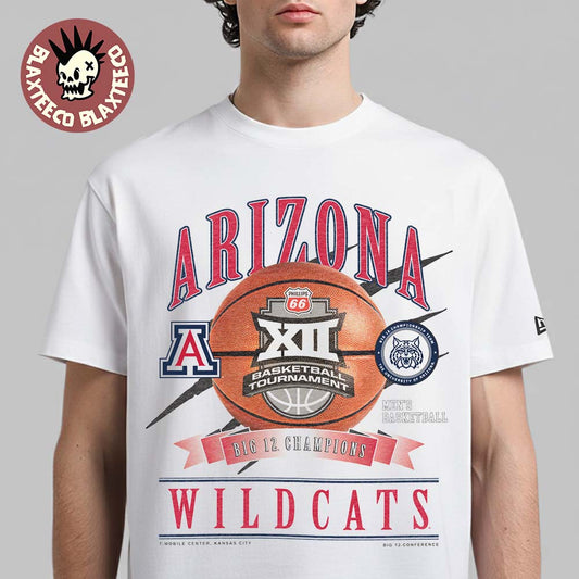 Arizona Wildcats Mens Basketball Philips 66 2026 Big 12 Tournament Champions New Era Locker Room T-Shirt - T-Shirt, Sweatshirt, Hoodie