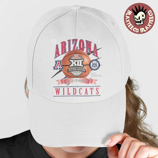 Arizona Wildcats Mens Basketball Philips 66 2026 Big 12 Tournament Champions White Cap Hat Snapback - T-Shirt, Sweatshirt, Hoodie
