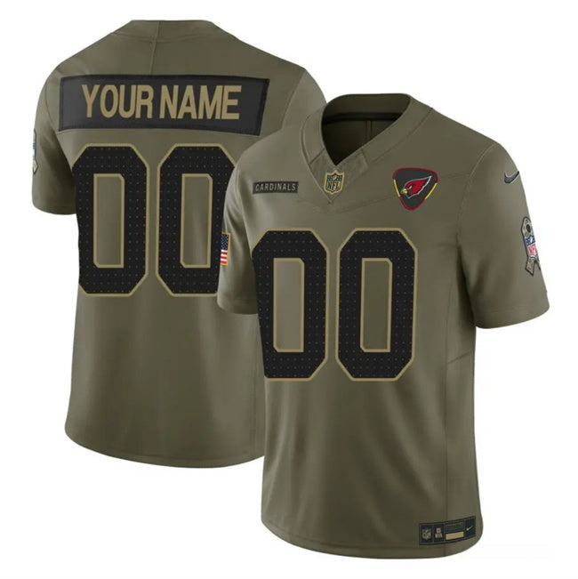 Arizona Cardinals Active Player Custom Olive 2025 F.U.S.E. Salute to Service Football Jersey football jersey product view 1
