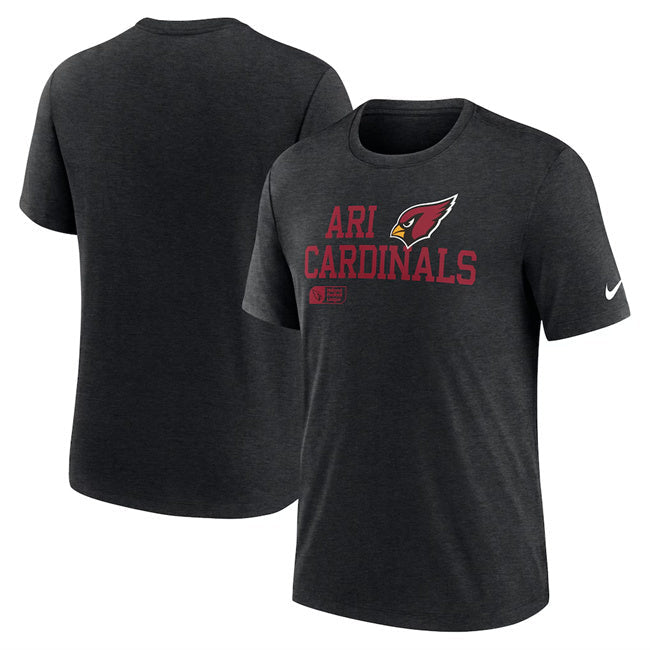Arizona Cardinals Black Overlap Lockup Tri-Blend T-Shirt Football Jersey football jersey product view 1