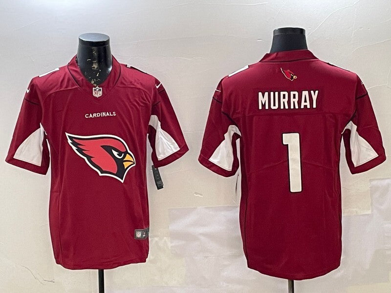Arizona Cardinals #1 Kyler Murray Red Big Logo Football Jersey football jersey product view 1