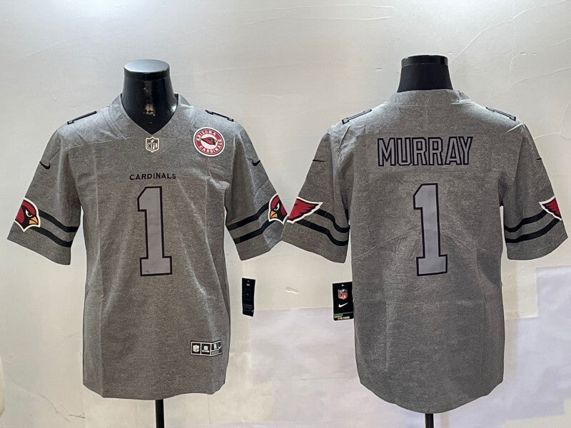 Arizona Cardinals #1 Kyler Murray Retro Hemp Gray Adult Style 1 Football Jersey football jersey product view 1