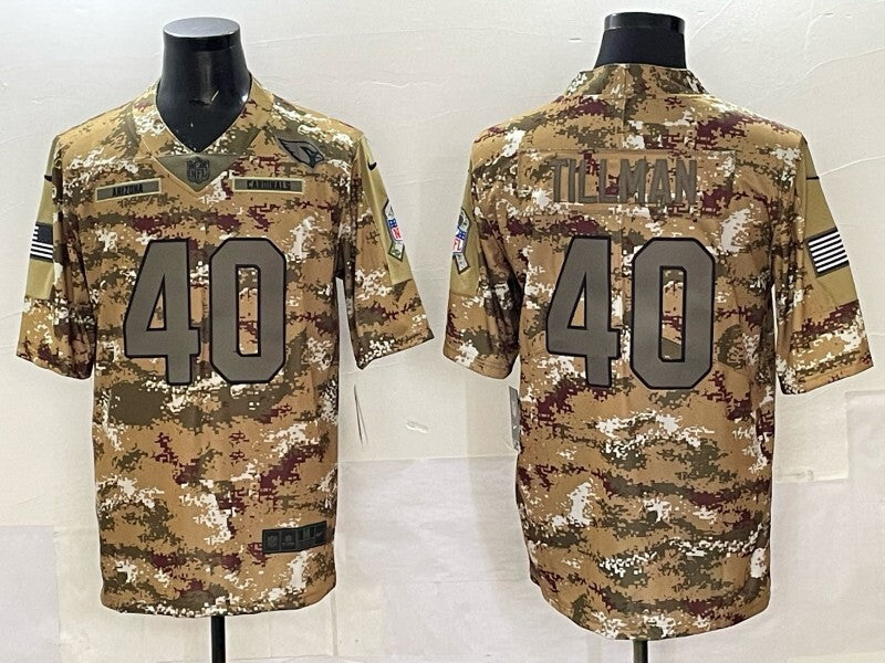 Arizona Cardinals #40 Pat Tillman Red Salute Style 1 Football Jersey football jersey product view 1