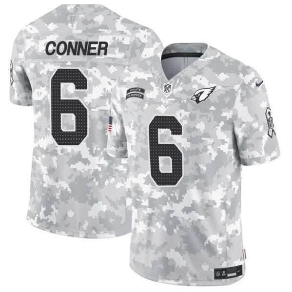Arizona Cardinals #6 James Conner 2024 F.U.S.E. Arctic Camo Salute to Football Jersey football jersey product view 1