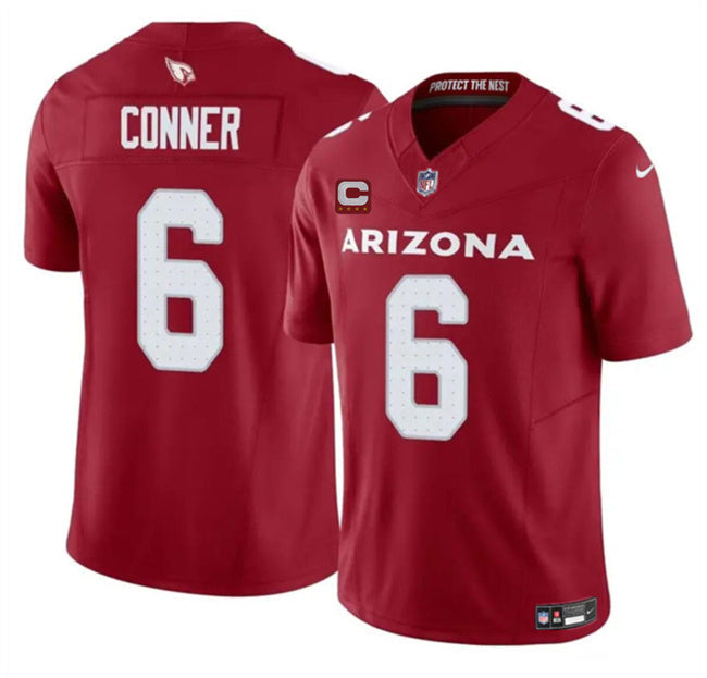 Arizona Cardinals #6 James Conner Red 2025 F.U.S.E. With 4-Star C Patch Football Jersey football jersey product view 1