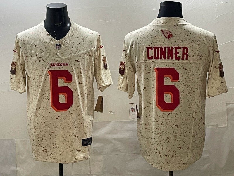 Arizona Cardinals #6 James Conner Red Retro 5 Edition Football Jersey football jersey product view 1