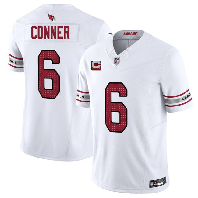 Arizona Cardinals #6 James Conner White 2025 F.U.S.E. With 4-Star C Patch Football Jersey football jersey product view 1