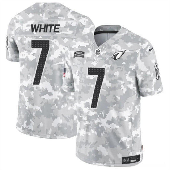 Arizona Cardinals #7 Kyzir White 2024 F.U.S.E. Arctic Camo Salute to Football Jersey football jersey product view 1