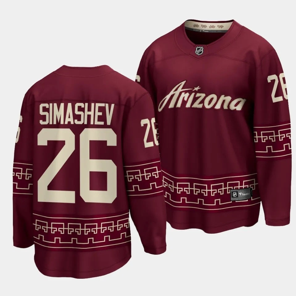 Arizona Coyotes #26 Dmitriy Simashev Alternate Garnet Jersey 2023 NHL Draft Hockey Jersey hockey jersey product view 1