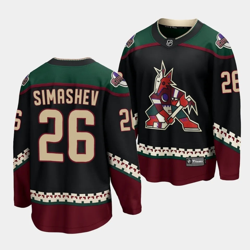 Arizona Coyotes #26 Dmitriy Simashev Home Black Jersey 2023 NHL Draft Hockey Jersey hockey jersey product view 1