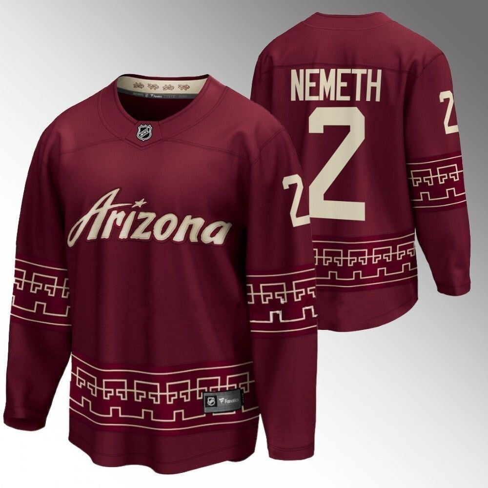 Arizona Coyotes #2 Patrik Nemeth 2022-23 Desert Night Alternate Garnet Jersey Hockey Jersey hockey jersey product view 1