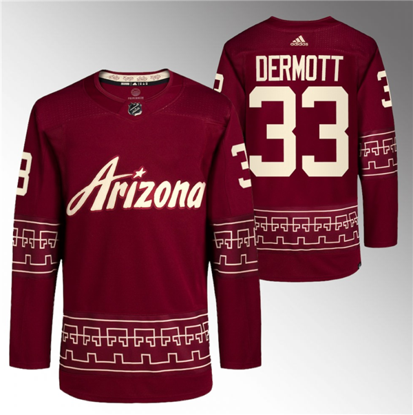 Arizona Coyotes #33 Travis Dermott Garnet Alternate Pro Jersey Hockey Jersey hockey jersey product view 1