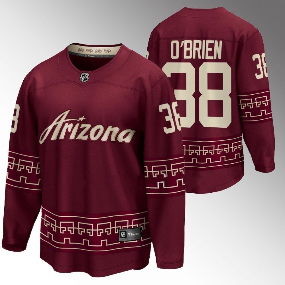 Arizona Coyotes #38 Liam O'Brien 2022-23 Desert Night Alternate Garnet Jersey Hockey Jersey hockey jersey product view 1