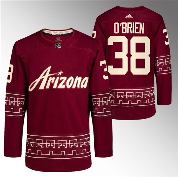 Arizona Coyotes #38 Liam O'Brien Garnet Alternate Pro Jersey Hockey Jersey hockey jersey product view 1