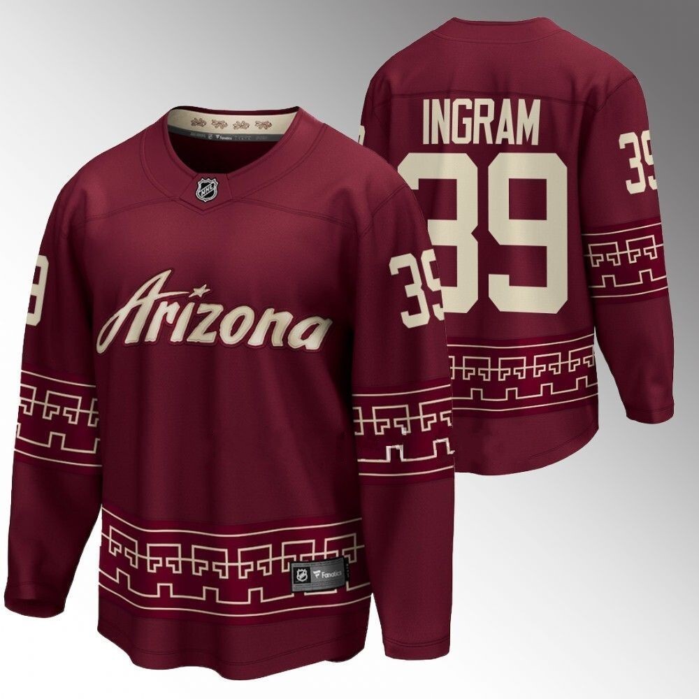 Arizona Coyotes #39 Connor Ingram 2022-23 Desert Night Alternate Garnet Jersey Hockey Jersey hockey jersey product view 1