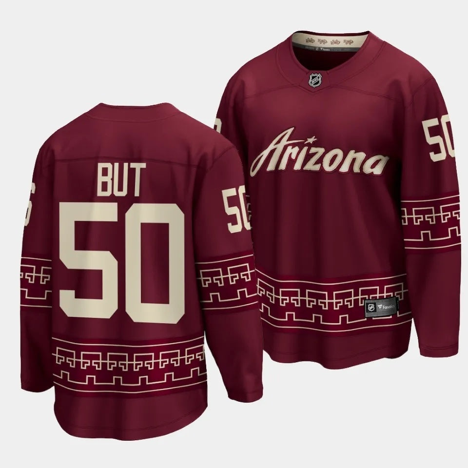 Arizona Coyotes #50 Daniil But Alternate Garnet Jersey 2023 NHL Draft Hockey Jersey hockey jersey product view 1