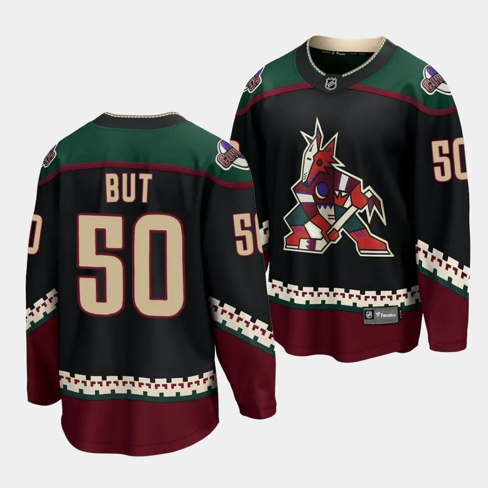 Arizona Coyotes #50 Daniil But Home Black Jersey 2023 NHL Draft Hockey Jersey hockey jersey product view 1